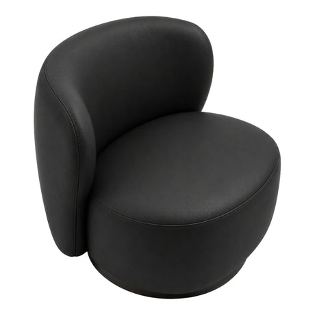 Fauteuil d'appoint pivotant en tissu et aspect cuir - Noah