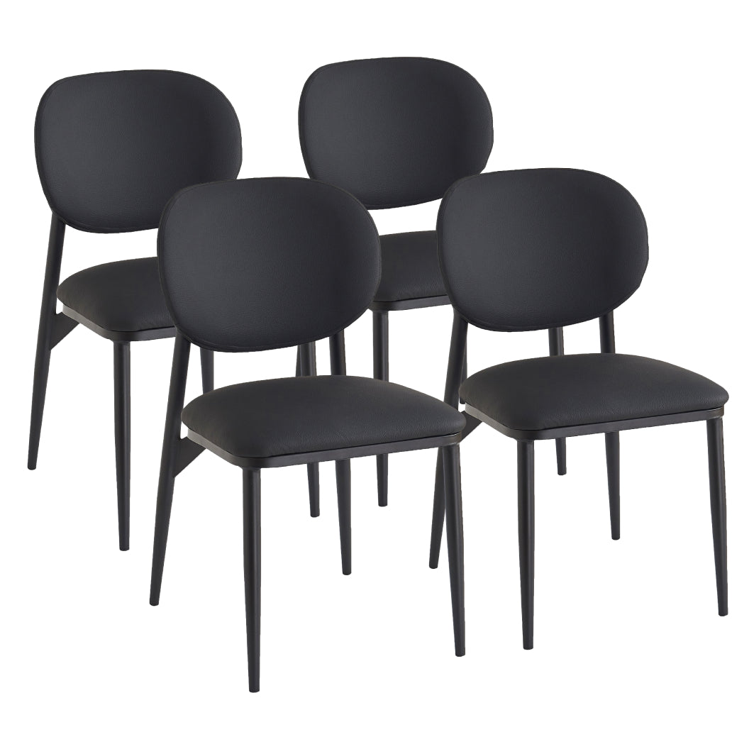 Ensemble de 4 chaises de salle à manger rembourrées aspect cuir - Gideon