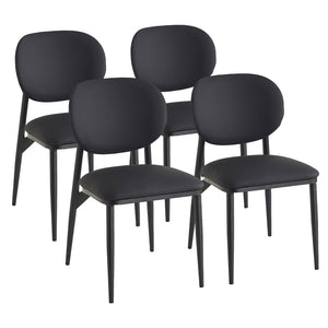 Ensemble de 4 chaises de salle à manger rembourrées aspect cuir - Gideon