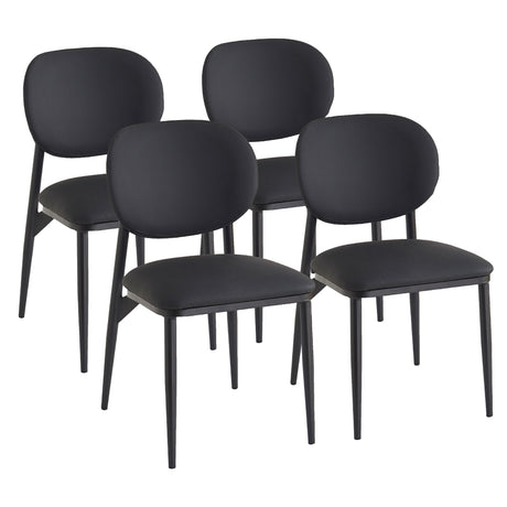 Ensemble de 4 chaises de salle à manger rembourrées aspect cuir - Gideon