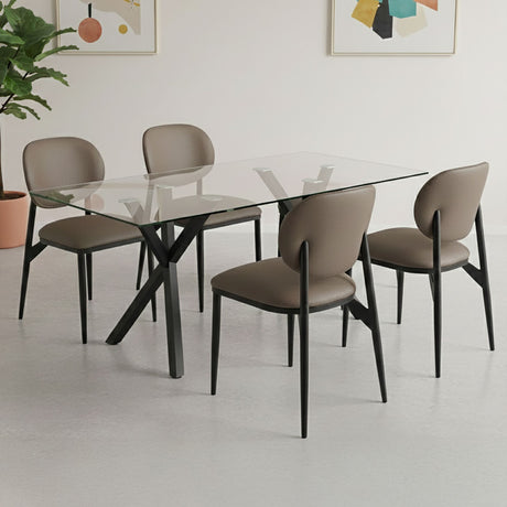 Ensemble de 4 chaises de salle à manger rembourrées aspect cuir - Gideon