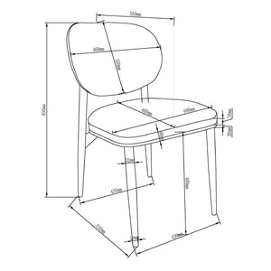 Ensemble de 4 chaises de salle à manger rembourrées aspect cuir - Gideon