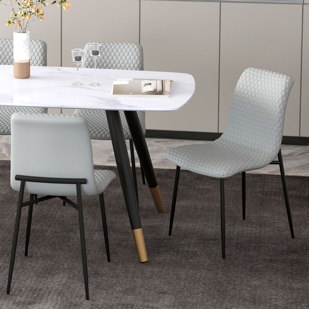 Chaise de salle à manger rembourrée aspect cuir - Brixx