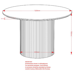 Table de salle à manger ronde en pierre frittée ivoire et travertin - Thalia