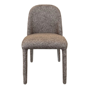Chaise de salle à manger rembourrée en tissu brun - Kiara