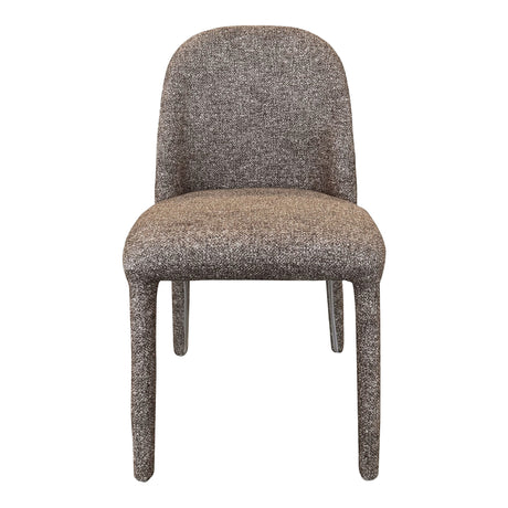 Chaise de salle à manger rembourrée en tissu brun - Kiara