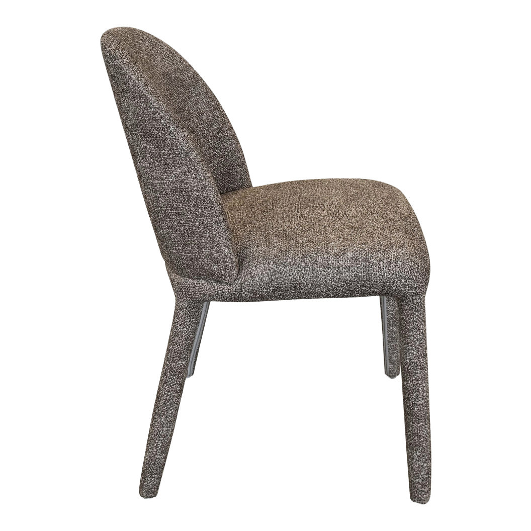 Chaise de salle à manger rembourrée en tissu brun - Kiara