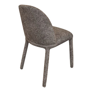 Chaise de salle à manger rembourrée en tissu brun - Kiara