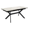Table de salle à manger extensible en céramique sur verre trempé et métal - Percé