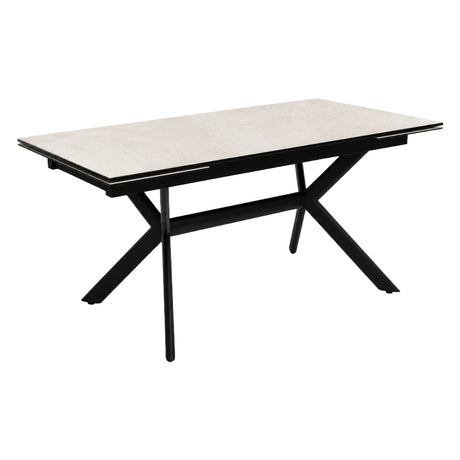 Table de salle à manger extensible en céramique sur verre trempé et métal - Percé