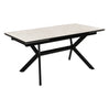 Table de salle à manger extensible en céramique sur verre trempé et métal - Percé