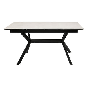 Table de salle à manger extensible en céramique sur verre trempé et métal - Percé