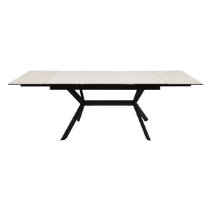 Table de salle à manger extensible en céramique sur verre trempé et métal - Percé