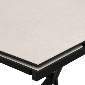 Table de salle à manger extensible en céramique sur verre trempé et métal - Percé