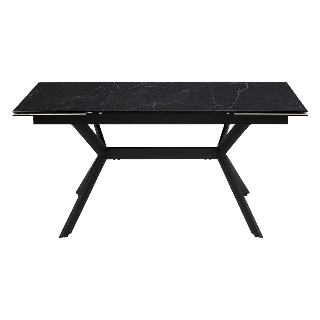 Table de salle à manger extensible en céramique sur verre trempé et métal - Percé