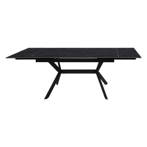 Table de salle à manger extensible en céramique sur verre trempé et métal - Percé