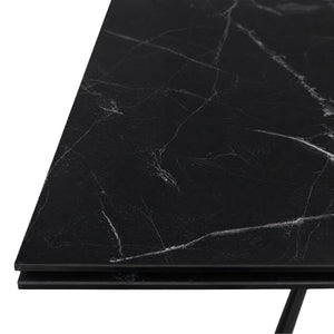 Table de salle à manger extensible en céramique sur verre trempé et métal - Percé