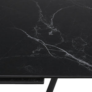 Table de salle à manger extensible en céramique sur verre trempé et métal - Percé