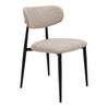 Chaise de salle à manger rembourrée en tissu et aspect cuir - Julie