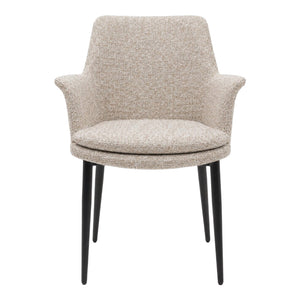 Chaise de salle à manger rembourrée en tissu et aspect cuir - Chloé