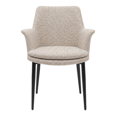 Chaise de salle à manger rembourrée en tissu et aspect cuir - Chloé