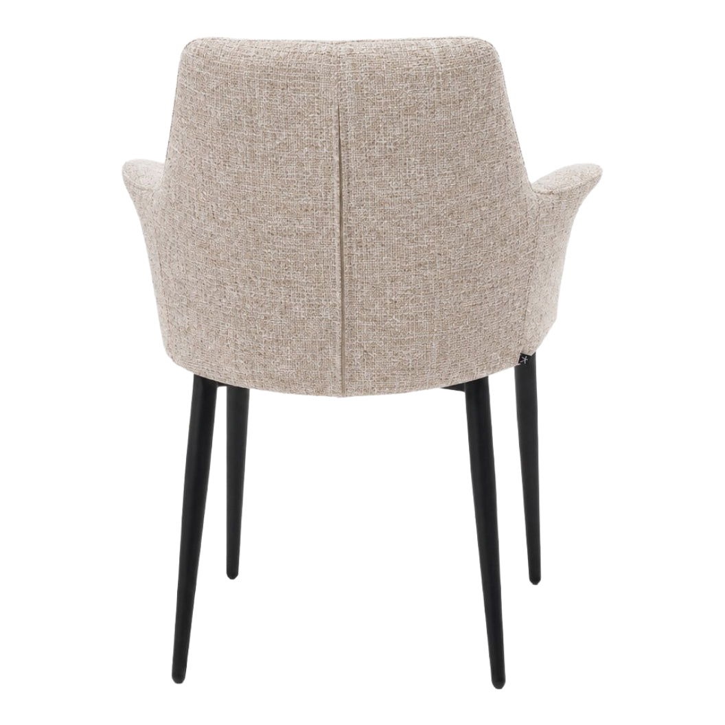 Chaise de salle à manger rembourrée en tissu et aspect cuir - Chloé