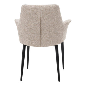 Chaise de salle à manger rembourrée en tissu et aspect cuir - Chloé