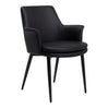 Chaise de salle à manger rembourrée en tissu et aspect cuir - Chloé