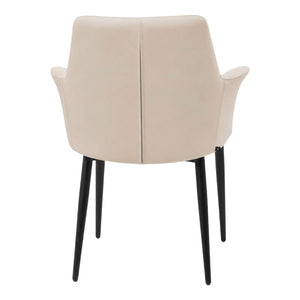 Chaise de salle à manger rembourrée en tissu et aspect cuir - Chloé