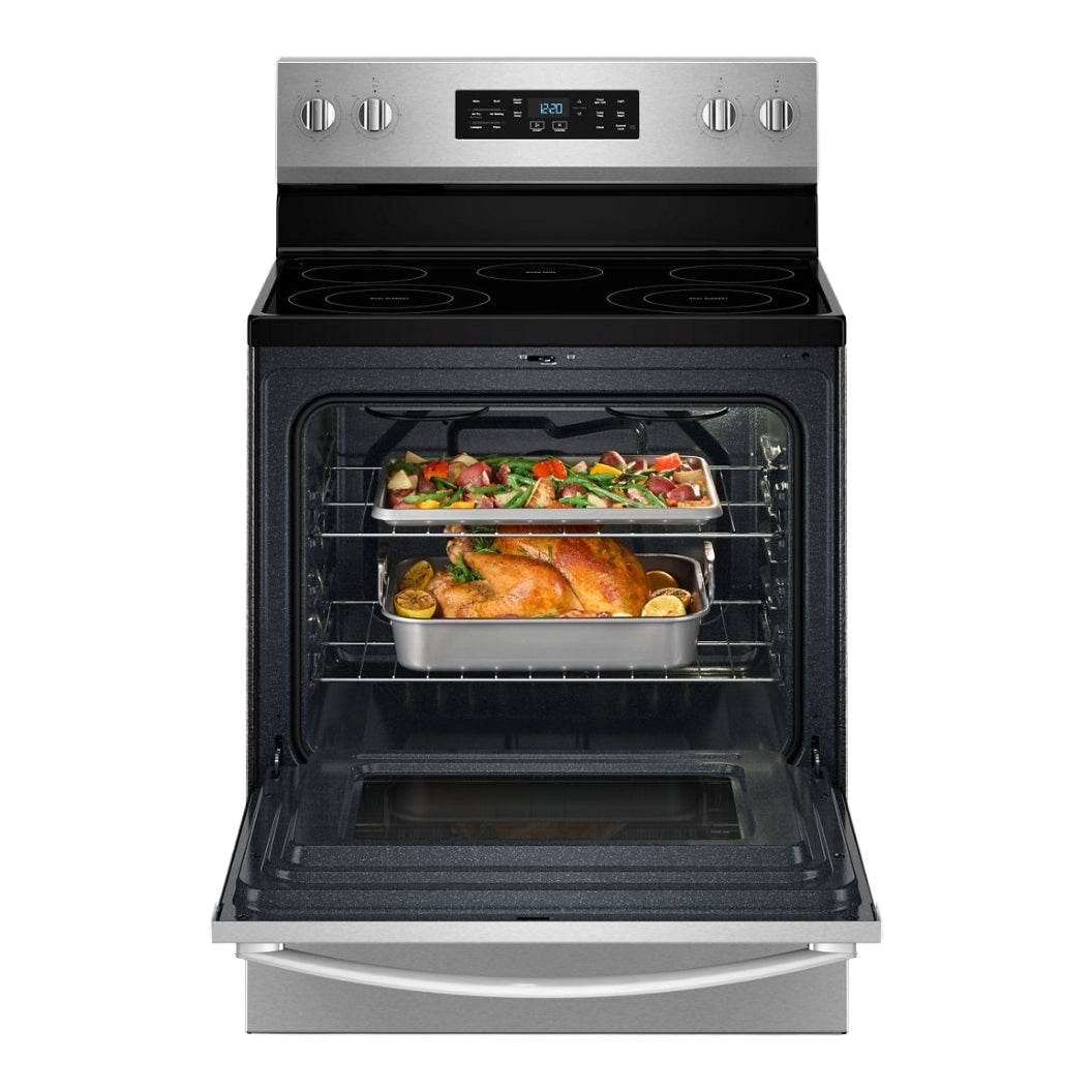 Cuisinière électrique 30 po, 5,3 pi³ Inox avec Éléments FlexHeat™, Air Fry sans préchauffage et Convection