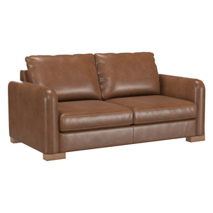 Causeuse stationnaire en cuir brun - Eliot
