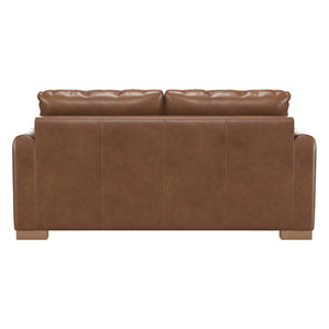 Causeuse stationnaire en cuir brun - Eliot