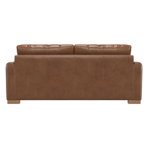 Sofa condo stationnaire en cuir brun - Eliot