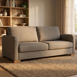 Sofa condo stationnaire en cuir brun - Eliot