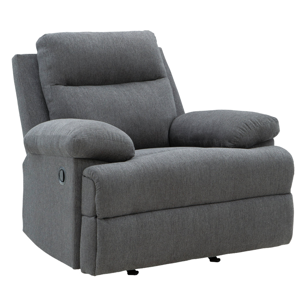 Fauteuil berçant et inclinable en tissu chenille gris charcoal - Side-Swipe