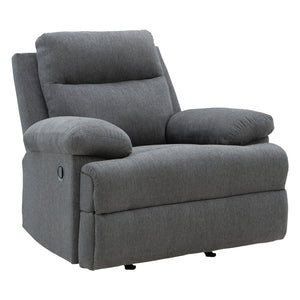 Fauteuil berçant et inclinable en tissu chenille gris charcoal - Side-Swipe