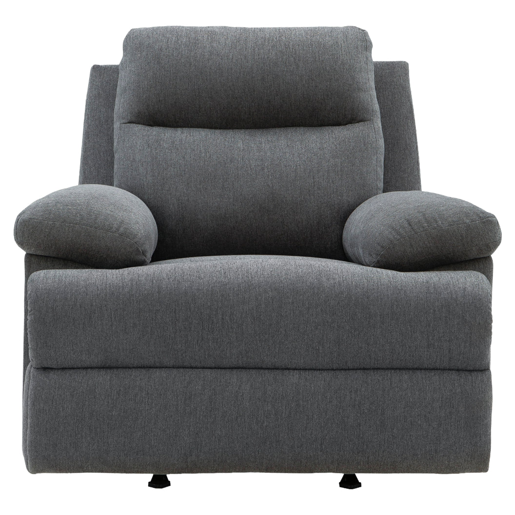 Fauteuil berçant et inclinable en tissu chenille gris charcoal - Side-Swipe