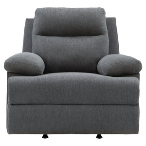Fauteuil berçant et inclinable en tissu chenille gris charcoal - Side-Swipe