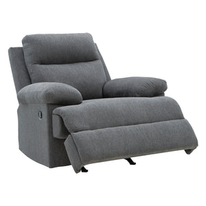 Fauteuil berçant et inclinable en tissu chenille gris charcoal - Side-Swipe