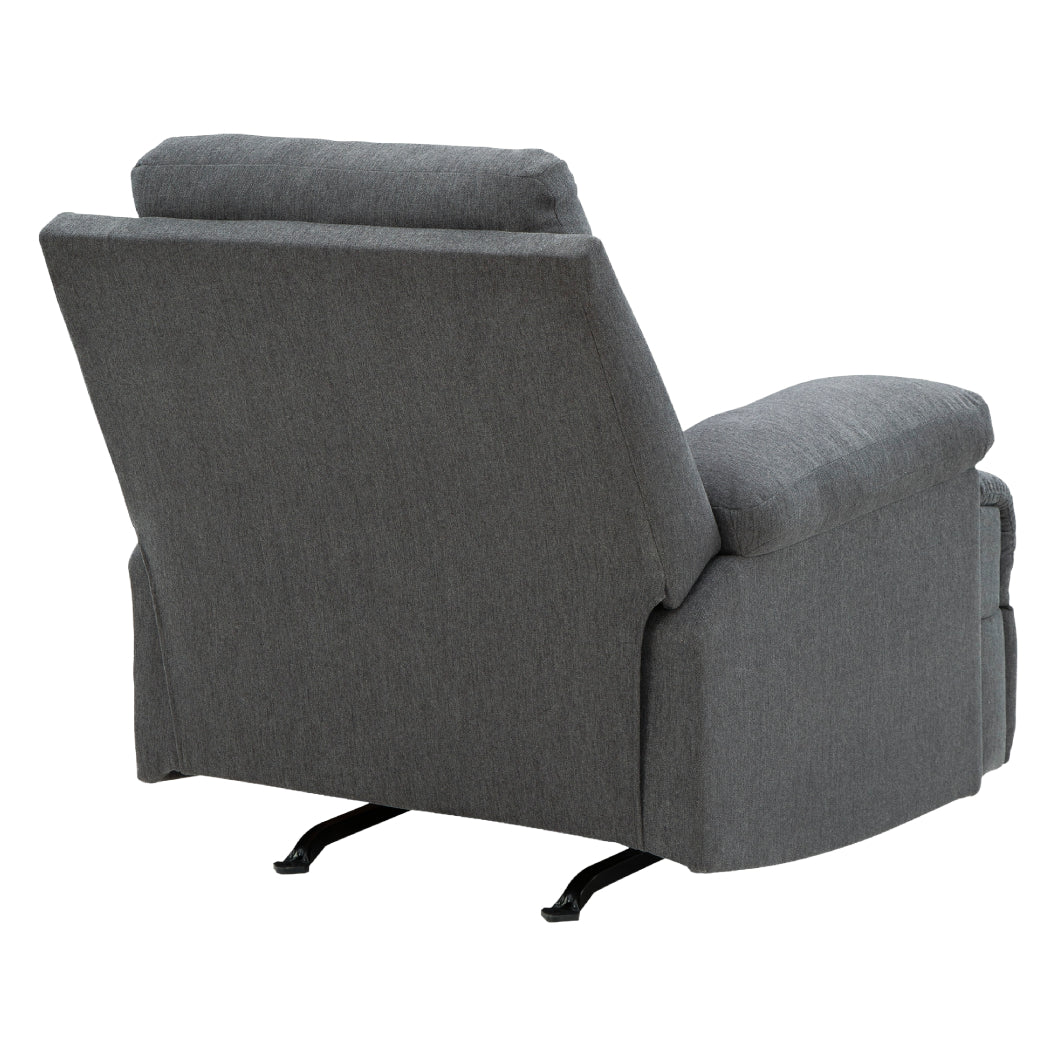 Fauteuil berçant et inclinable en tissu chenille gris charcoal - Side-Swipe
