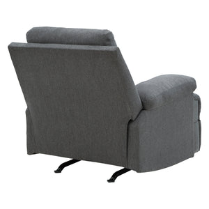 Fauteuil berçant et inclinable en tissu chenille gris charcoal - Side-Swipe