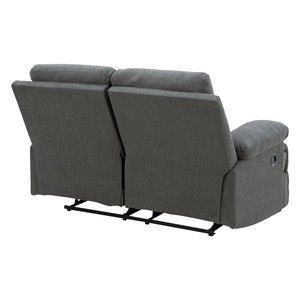 Causeuse inclinable en tissu chenille gris charcoal - Side-Swipe