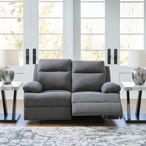 Causeuse inclinable en tissu chenille gris charcoal - Side-Swipe