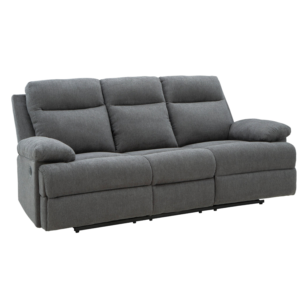 Sofa inclinable en tissu chenille gris charcoal avec table centrale rabattable - Side-Swipe