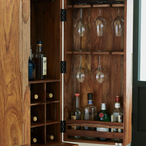 Buffet en bois brun sheesham avec 2 portes - Dressonni