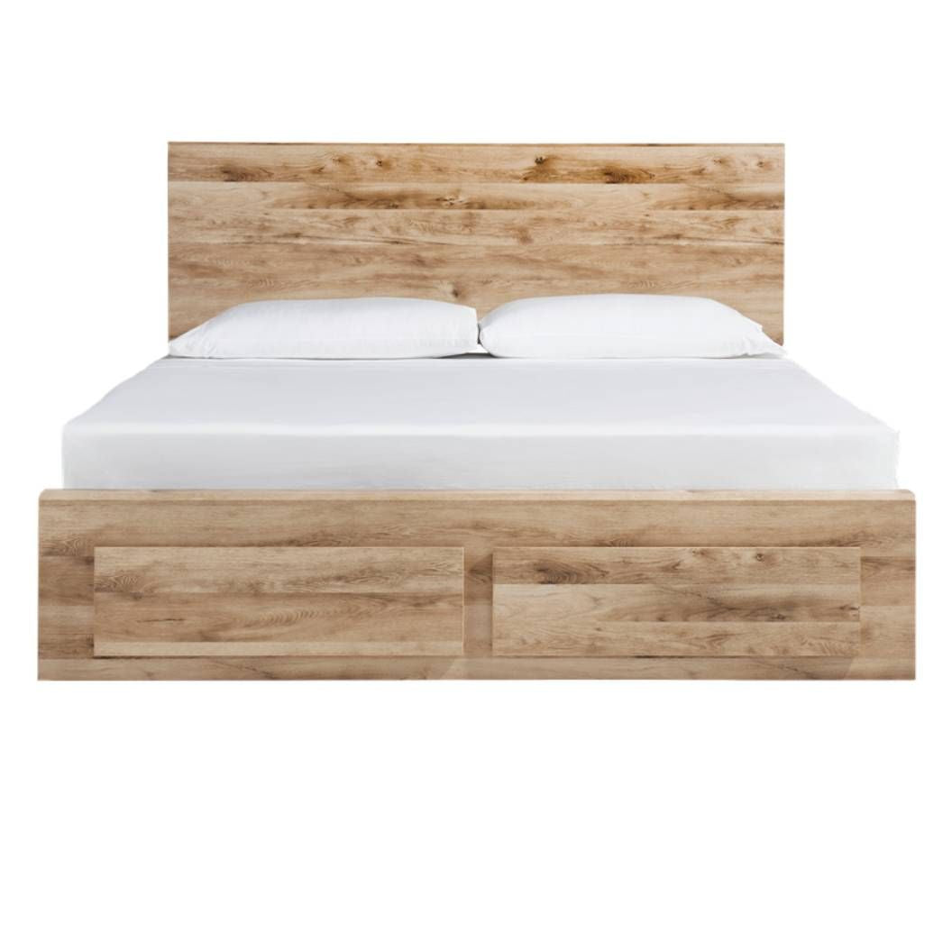 Lit  complet  grand en bois brun avec 4 tiroirs - Hyanna
