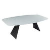 Table de salle à manger rectangulaire avec contour arrondi en verre - Hugo