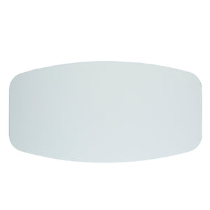 Table de salle à manger rectangulaire avec contour arrondi en verre et bois noyer - Samuel