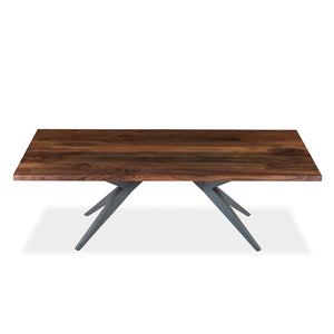 Table de salle à manger rectangulaire en bois noyer et métal - Jack