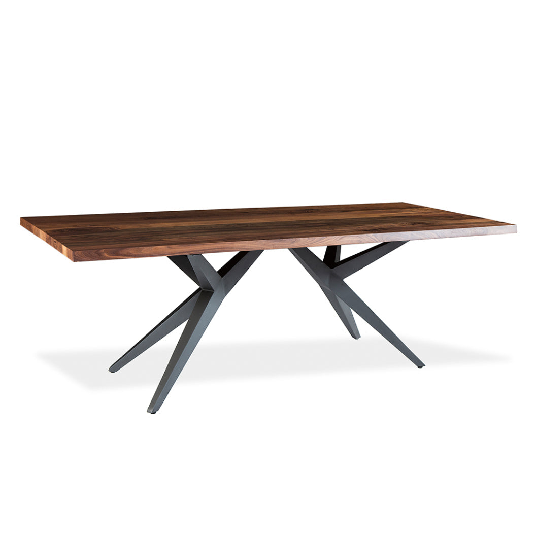 Table de salle à manger rectangulaire en bois noyer et métal - Jack